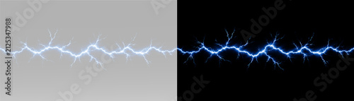 Quadro su tela Dramatic thunderbolt with realistic branching electricity and powerful storm ene