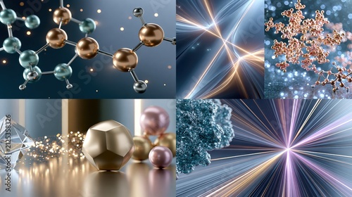 Modern science and technology concepts shown through colorful patterns and shapes in a digital art style