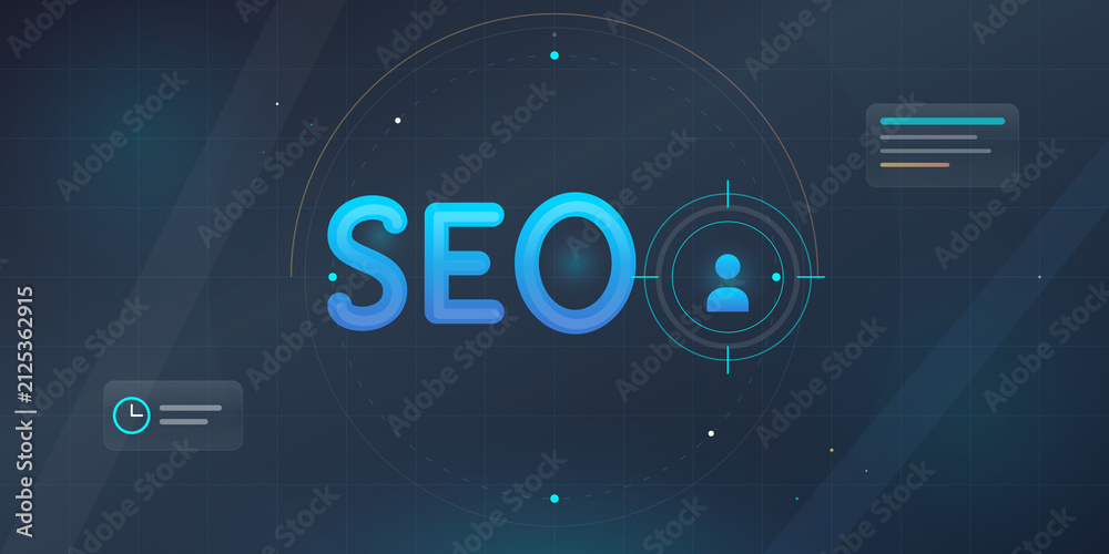 Naklejka premium Digital search engine optimization strategy concept graphic on transparent background