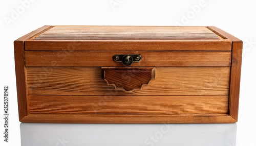 A Single Wooden Recipe Box Isolated On A Transparent Background
