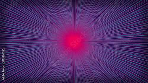 Seamless loop glowing neon sunburst radiating speed lines. Abstract dynamic pop art comic background for high-speed tech data transfer, e-commerce promo, and corporate event presentations.
