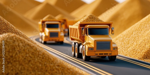 Grain transportation surreal landscape concept art