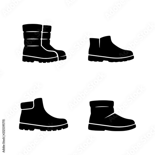 Premium Winter Clothing & Cold Weather Apparel Silhouette Icon Collection