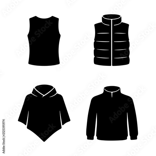 Premium Winter Clothing & Cold Weather Apparel Silhouette Icon Collection