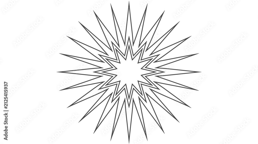 Fototapeta premium Minimalist Symmetrical Starburst Vector Graphic Design Element