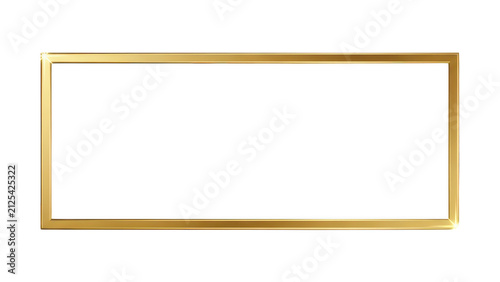 Obraz na płótnie Shiny golden rectangular frame for luxury design isolated on transparent background