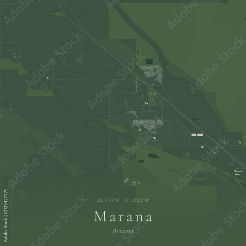 Sage Green Map of Marana, United States | Modern Scandinavian Wall Art