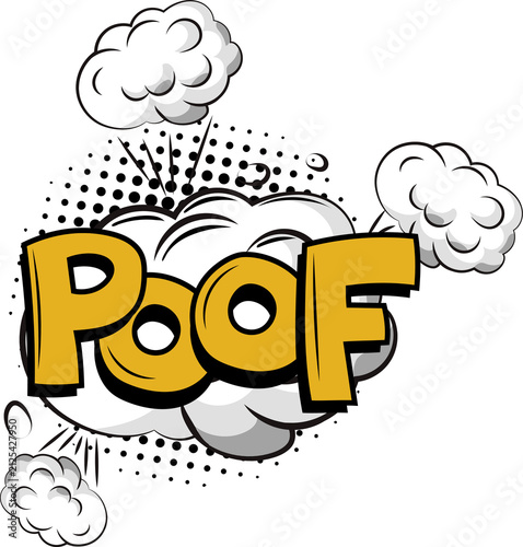 Foto Fun cartoon poof explosion effect with speech bubble