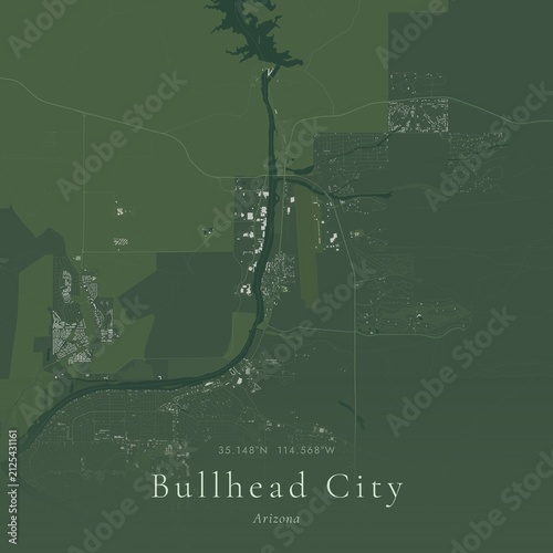 Fotografía Sage Green Map of Bullhead City, United States | Modern Scandinavian Wall Art