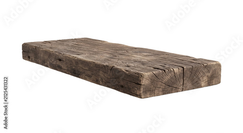 Obraz na płótnie Weathered reclaimed wooden plank isolated on transparent background