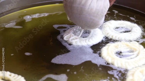 Imarti or jalebi an indian dessert fried in oil then dipped in sugar syrup