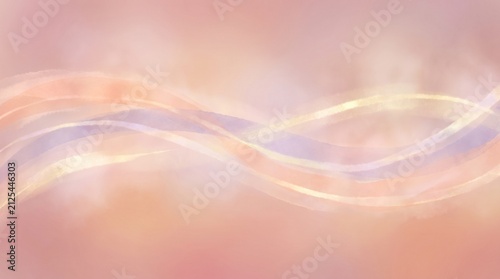 Cuadro en lienzo Soft pastel light ribbons drifting in warm peach and cream tones with gentle flo
