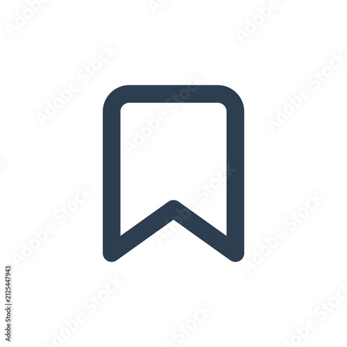 Dark blue bookmark icon isolated on transparent background for digital interface and web design use
