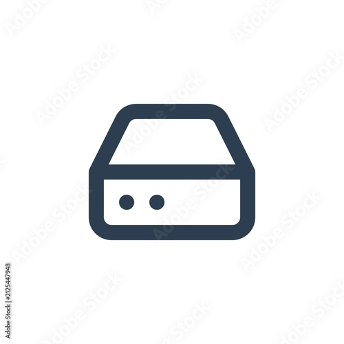 External hard drive icon isolated on transparent background for digital storage technology design