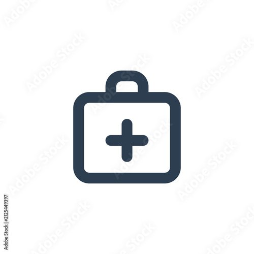 first aid kit line icon vector illustration. minimal medical bag symbol for emergency care, healthcare app, doctor case