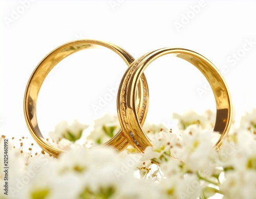gold wedding rings isolated