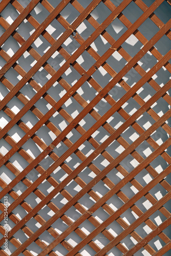 Wooden Lattice Wall Trellis Fence Sunny Day Background