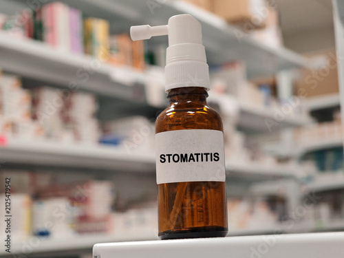 Konstfotografi STOMATITIS oral medicinal spray for relief of mouth, gum or dental discomfort wi
