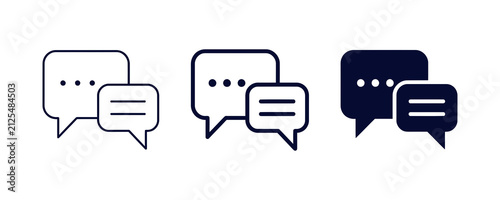 Modern Chat Bubble Icons Set, Messaging, Conversation and Communication Vector Collection