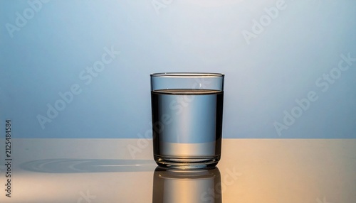 Half glass glows with radiant clarity, radiating resilience, balance, and perception; a vivid emblem of simplicity, awareness, and transformation within thought.