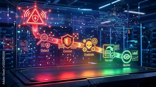 Cybersecurity Incident Response Process Flow Digital Concept