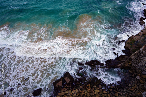 The sea under sea cliff bridge in New South Wales, Australia.