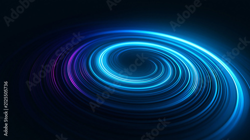 Futuristic Glowing Blue Light Spiral Vortex Background
