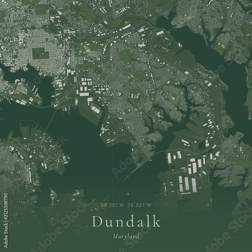 Sage Green Map of Dundalk, United States | Modern Scandinavian Wall Art