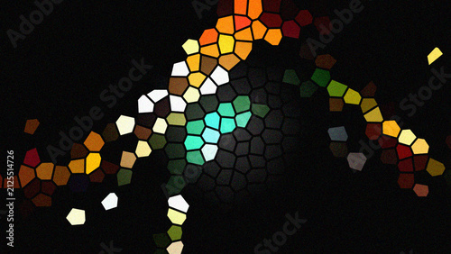 Abstract colorful geometric stained glass background pattern representing beauty of North America.