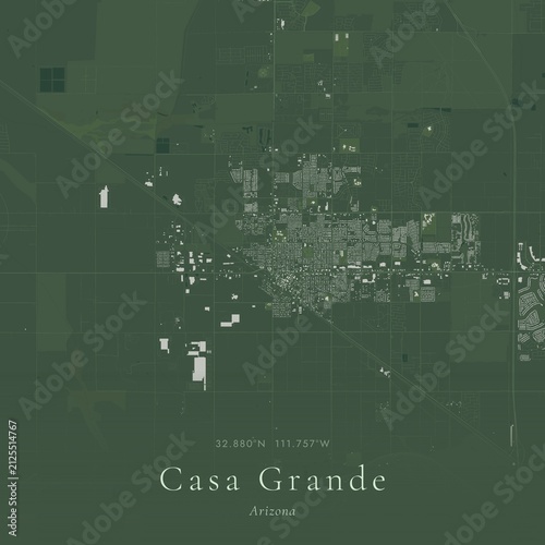 Sage Green Map of Casa Grande, United States | Modern Scandinavian Wall Art