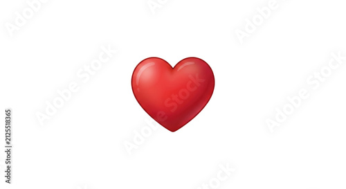 Картината върху платно Glossy 3D red heart icon for love and emotion