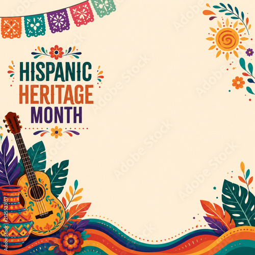 Colorful Hispanic Heritage Month Celebration Background