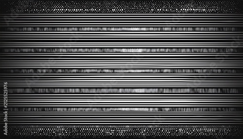 abstract black and white pattern with horizontal lines and dots design