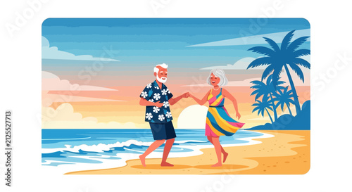 Woman in red dress holding surfboard on beach at sunset.