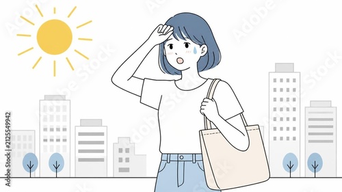 熱中症危険のイラスト4 - 1