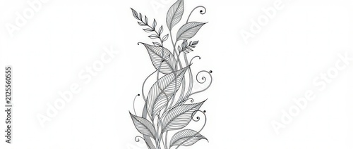 Hand-drawn floral bouquet illustration in black and white. Elegant ink sketch of wildflowers and leaves for wedding invitations.