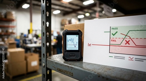 Plakat w ramie Comparing a data logger's recorded minimum temperature against the shipment's required threshold.