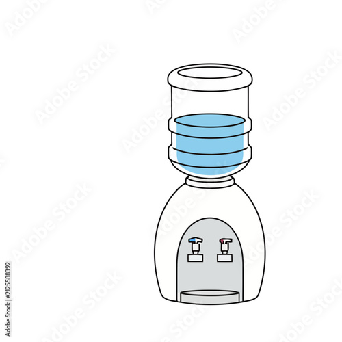 Water cooler with bottle and taps