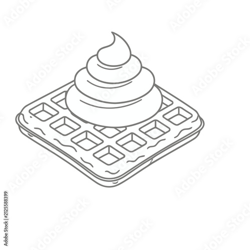 Waffle with Swirl of Cream