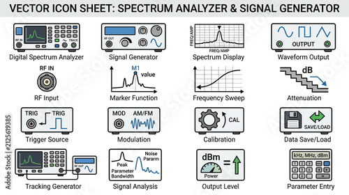 Canvastavla Electronic Test Equipment Icons on Transparent Background