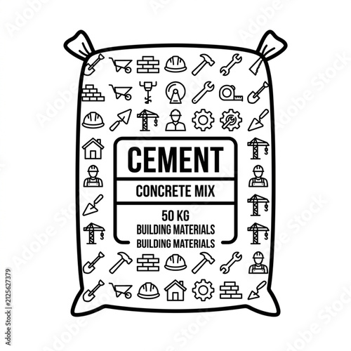vector illustration of sack cement