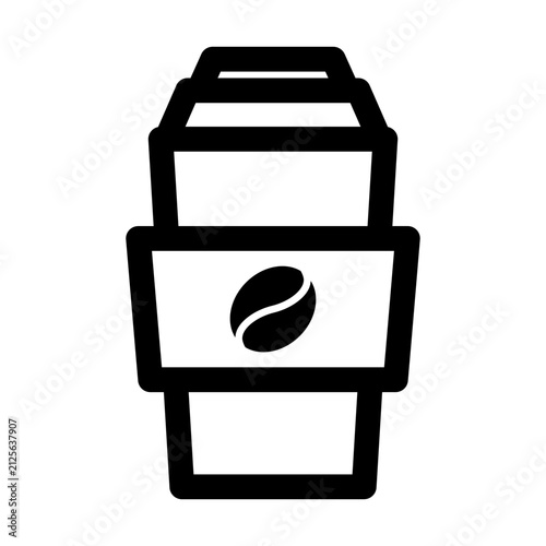 Modern coffee cup icon collection featuring minimalist mug and takeaway coffee symbols. Perfect for cafe branding, restaurant menus, coffee shop apps, beverage packaging, UI design, websites, mobile a