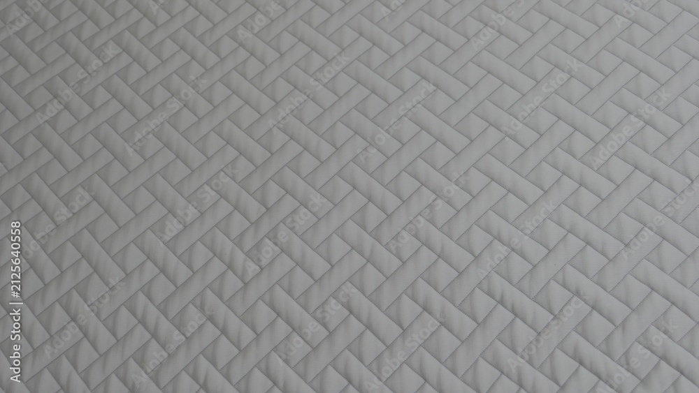 Fototapeta premium Light Gray Quilted Geometric Fabric Texture Background