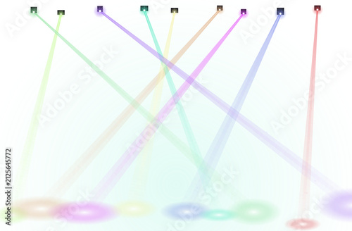 Картината върху платно Abstract background with colorful laser light beams and glowing spots