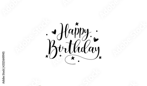 Photography Handwritten happy birthday greeting with hearts and stars, birthday