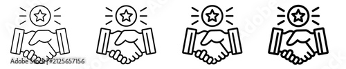 Business Partnership Icon Set Different Style Collection