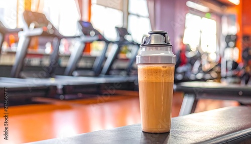 Fitness Recovery Shake Bright Gym Setting