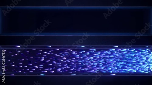 Abstract light trails flowing in a dark background for digital design and technology