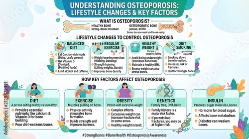  Understanding Osteoporosis: Lifestyle Changes and Key Factors Guide to Stronger Bones, Calcium, Vitamin D, Exercise, Healthy Weight, Genetics, Hormones, Insulin, Fall Prevention, and Bone Protection