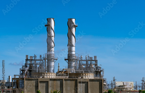 Obraz na plátně Gas turbine electrical power plant